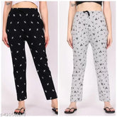 Cotton maxi net women's nightwear loungewear set - pack of 2, Indian-made stylish pajamas for sleep and relaxation